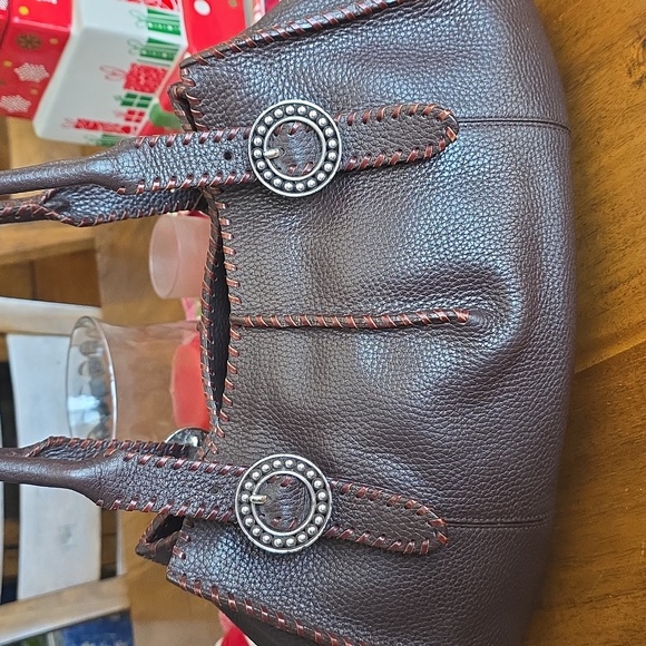 Brighton Rayann shoulder dark brown pebble leather with a heart charm - Picture 3 of 16